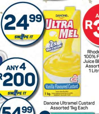 Danone Ultramel Custard Assorted 1kg Each