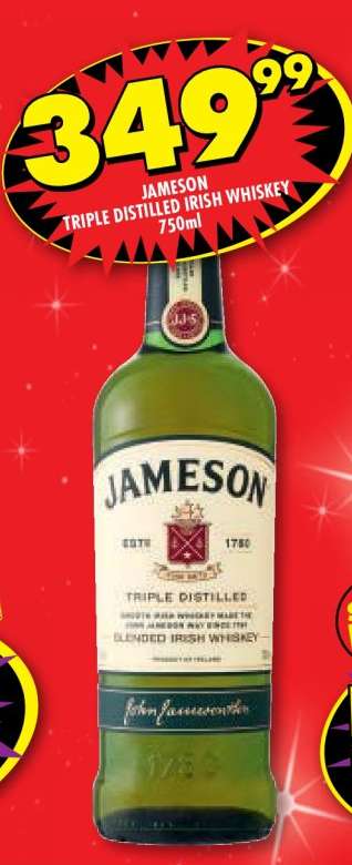 Jameson Triple Distilled Irish Whiskey 750ml