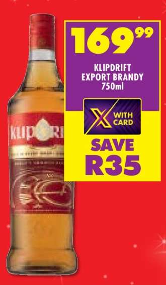 KLIPDRIFT EXPORT BRANDY 750ml