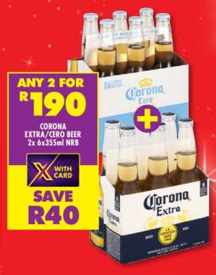CORONA EXTRA/CERO BEER 2x 6x355ml NRB