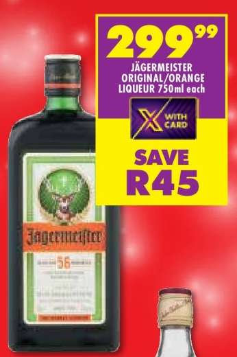 JÄGERMEISTER ORIGINAL/ORANGE LIQUEUR 750ml each