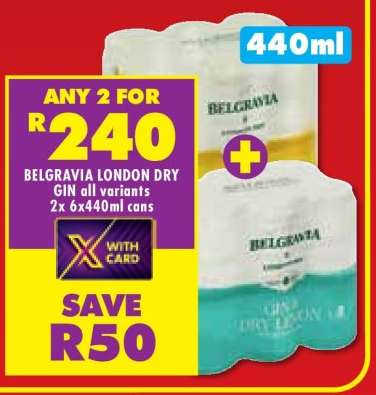 BELGRAVIA LONDON DRY GIN all variants 2x 6x440ml cans