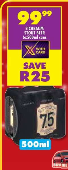 EICHBAUM STOUT BEER 6x500ml cans