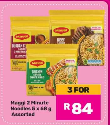 Maggi 2 Minute Noodles 5 x 68 g Assorted