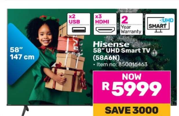 Hisense 58" UHD Smart TV (58A6N)
