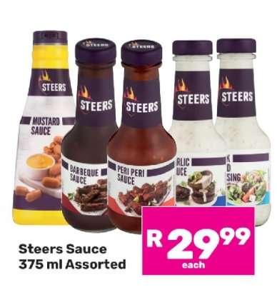Steers Sauce 375 ml Assorted