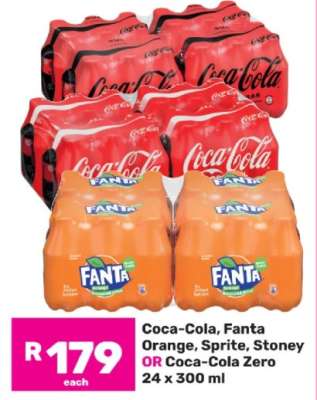 Coca-Cola, Fanta Orange, Sprite, Stoney OR Coca-Cola Zero