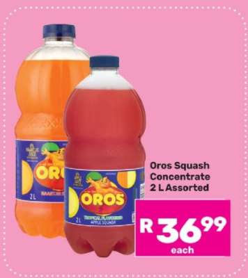 Oros Squash Concentrate 2 L Assorted