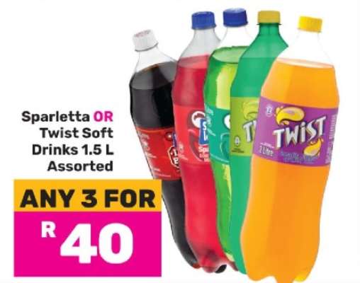 Sparletta OR Twist Soft Drinks 1.5 L Assorted