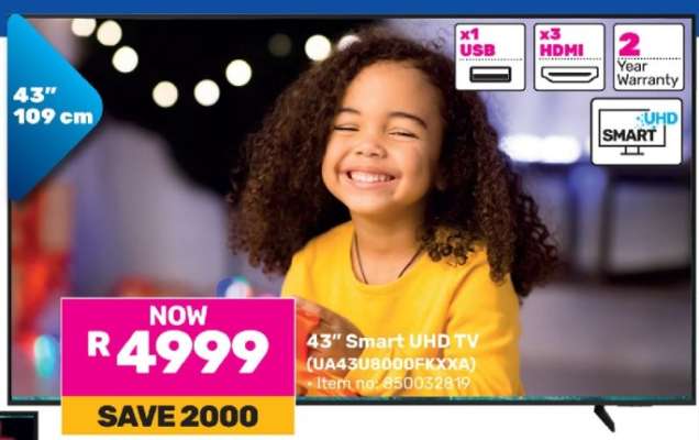 43" Smart UHD TV (UA43U8000FKXXA)