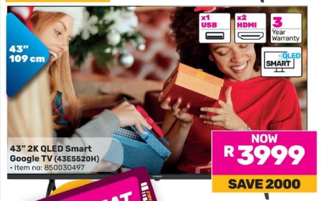 43" 2K QLED Smart Google TV (43E5520H)