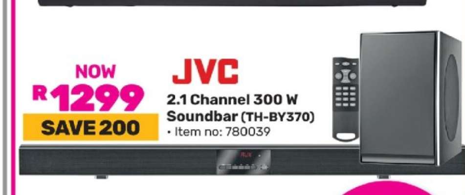 JVC 2.1 Channel 300 W Soundbar (TH-BY370)