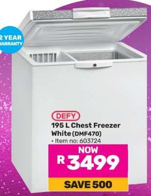 DEFY 195 L Chest Freezer White (DMF470)