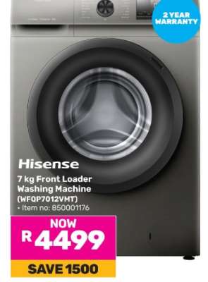 Hisense 7 kg Front Loader Washing Machine (WFPQ7012VMT)