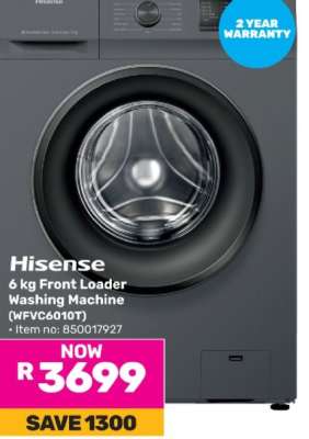 Hisense 6 kg Front Loader Washing Machine (WFC6010T)