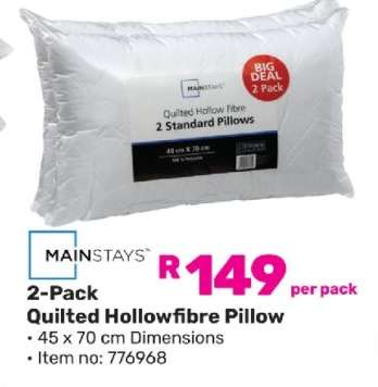 Mainstays 2-Pack Quilted Hollowfibre Pillow