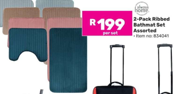 2-Pack Ribbed Bathmat Set Assorted