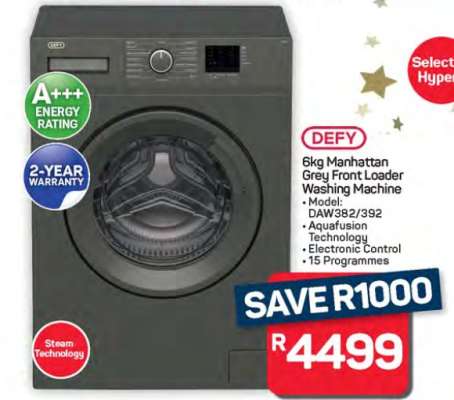 DEFY 6kg Manhattan Grey Front Loader Washing Machine