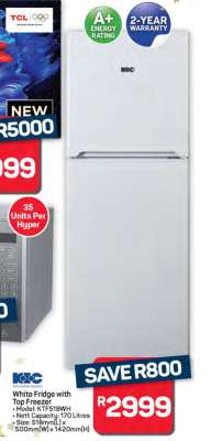 White Fridge with Top Freezer