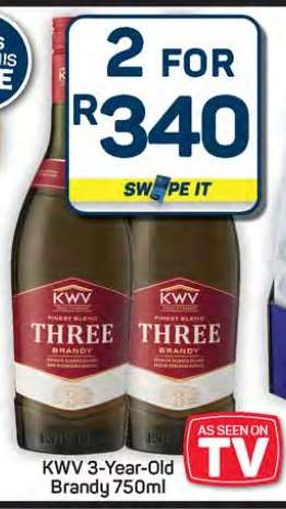 KWV 3-Year Old Brandy 750ml