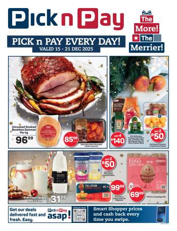 Pick n Pay catalogue  - 15/12/2025 - 21/12/2025.