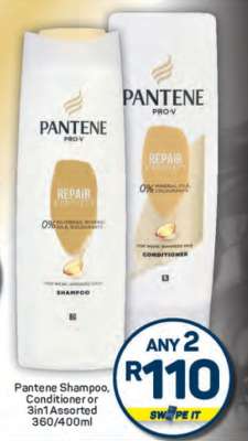 Pantene Shampoo, Conditioner or 3in1 Assorted 360/400ml