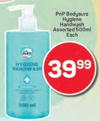 PnP Bodysure Hygiene Handwash Assorted 500ml Each