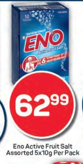 Eno Active Fruit Salt Assorted 5x10g Per Pack