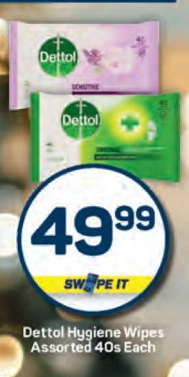 Dettol Hygiene Wipes Assorted 40s Each