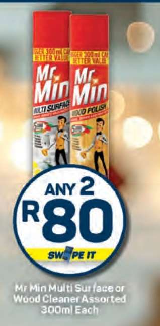 Mr Min Multi Surface or Wood Cleaner Assorted 300ml Each