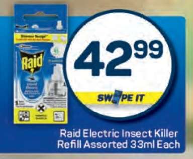 Raid Electric Insect Killer Refill Assorted 33ml Each