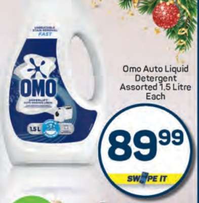 Omo Auto Liquid Detergent Assorted 1,5 Litre Each