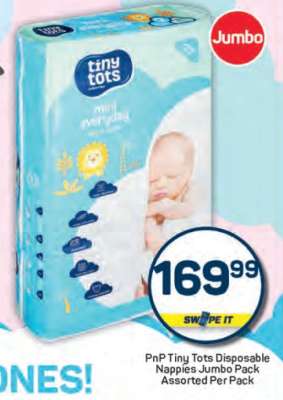 PnP Tiny Tots Disposable Nappies Jumbo Pack