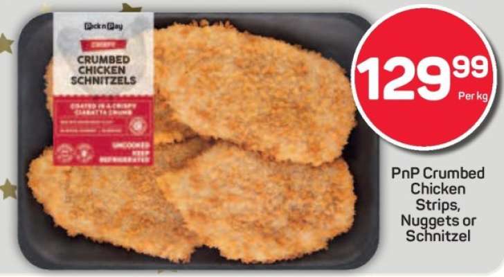 PnP Crumbed Chicken Strips, Nuggets or Schnitzel