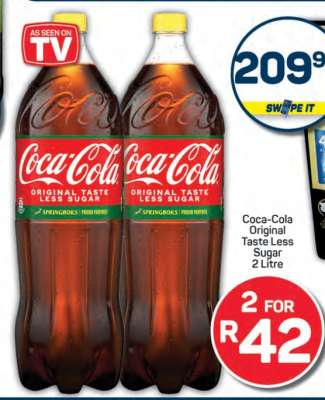 Coca-Cola Original Taste Less Sugar 2 Litre