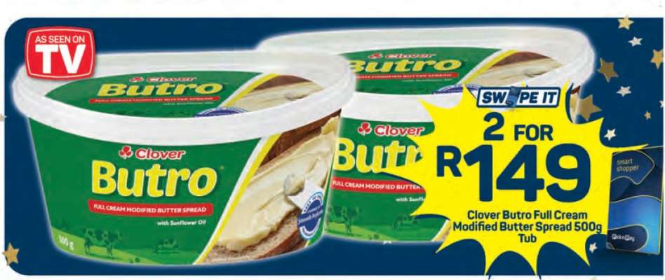 Clover Butro Full Cream Modified Butter Spread 500g Tub