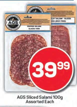 AGS Sliced Salami 100g