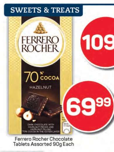 Ferrero Rocher Chocolate Tablets Assorted 90g Each