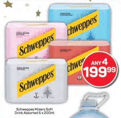 Schweppes Mixers Soft Drink Assorted 6 x 200ml