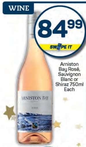 Arniston Bay Rosé, Sauvignon Blanc or Shiraz 750ml