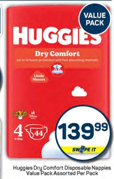 Huggies Dry Comfort Disposable Nappies Value Pack Assorted Per Pack