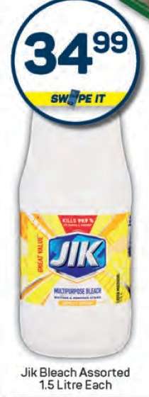 Jik Bleach Assorted 1.5 Litre Each