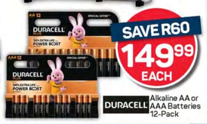 Duracell Alkaline AA or AAA Batteries 12-Pack