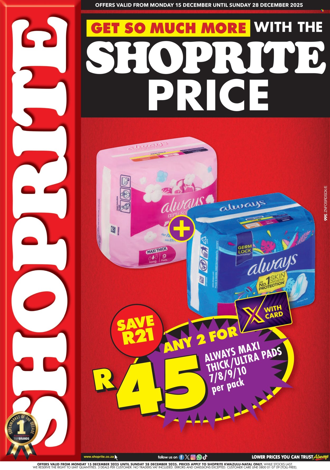 Shoprite specials - 15/12/2025 - 28/12/2025. Page 1