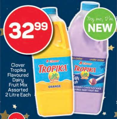 Clover Tropika Flavoured Dairy Fruit Mix Assorted