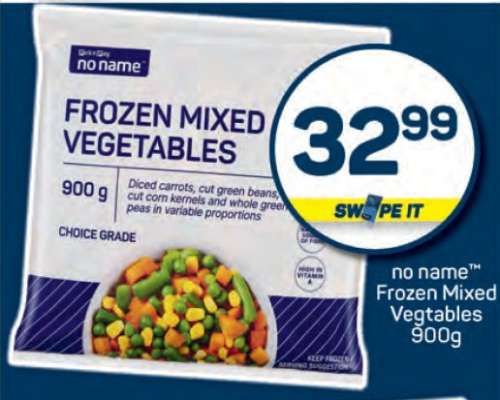 no name™ Frozen Mixed Vegetables 900g