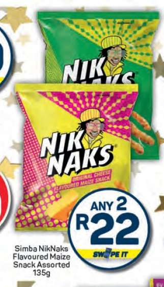 Simba NikNaks Flavoured Maize Snack Assorted 135g