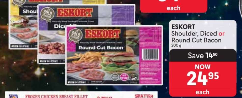 Eskort Shoulder, Diced or Round Cut Bacon