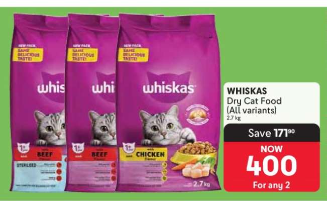 WHISKAS Dry Cat Food (All variants)