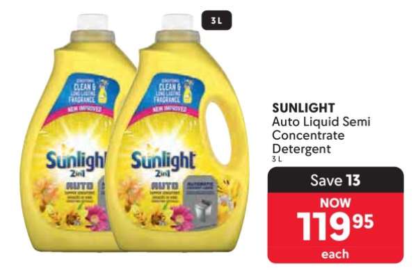 SUNLIGHT Auto Liquid Semi Concentrate Detergent